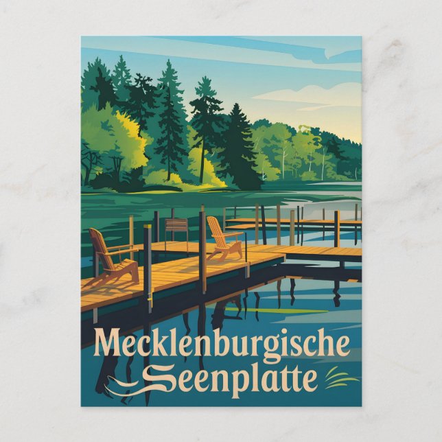 Carte Postale Plaque des lacs de Mecklembourg (Devant)