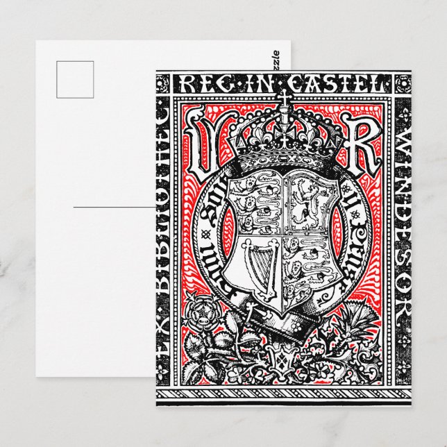 Carte Postale Plaque Queen Victoria au château de Windsor (Devant / Derrière)