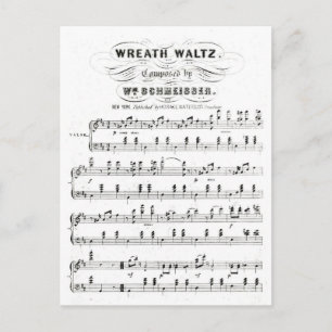 Carte Postale Plaques rétro de notes de partitions (valse vintag