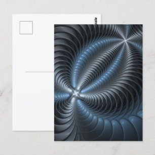Carte Postale Plastique bleu gris 3D Fractal Art moderne Abstrai