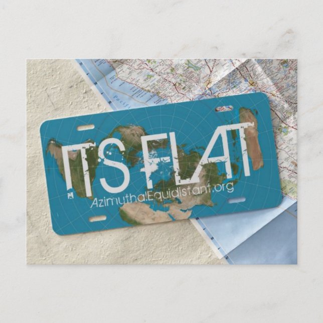 Carte postale PLAT | AzimuthalEquidistant.org (Devant)