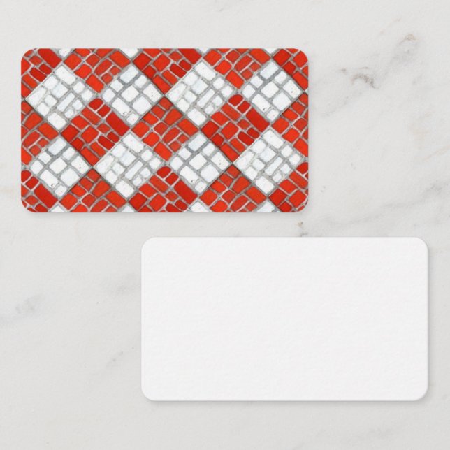 CARTE POSTALE PLATE À MOSAÏQUE À CONTRÔLE ROUGE 3, (Devant / Derrière)