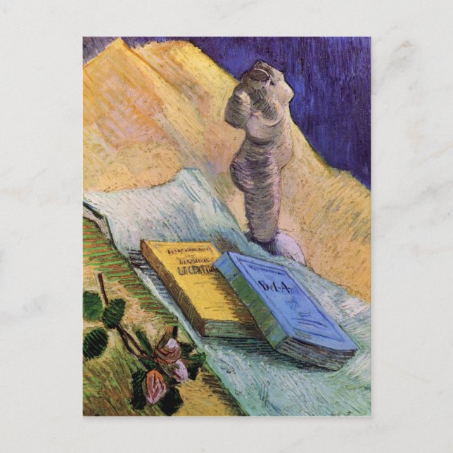 Carte Postale Plâtre Statuette Rose 2 Romans Van Gogh Art (Devant)