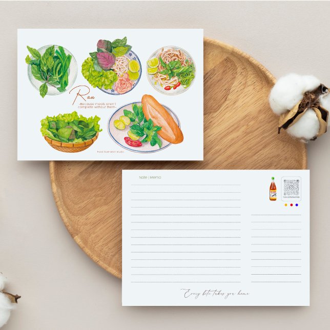 Carte Postale Plats de côté vietnamiens Légumes (Créateur téléchargé)