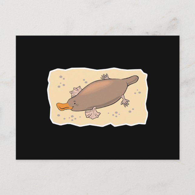 Carte Postale Platypus mignon dans le sable (Devant)