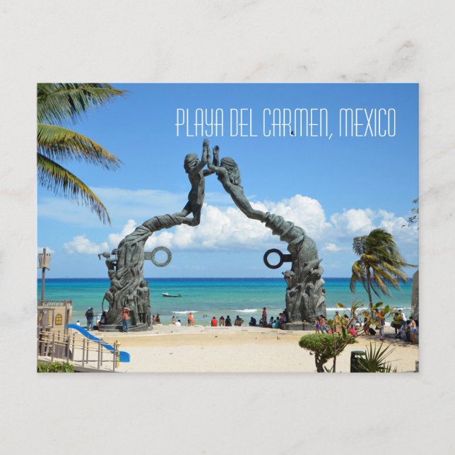Carte Postale Playa del Carmen Plage de la mer des Caraïbes (Devant)
