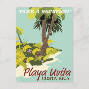 Carte Postale Playa Uvita, affiche de voyage de plage au Costa R