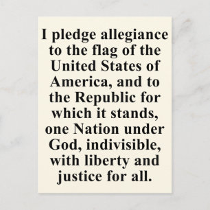 Carte Postale Pledge of Allegiance
