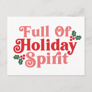 Carte Postale Plein d'Esprit de Fête - Typographie Festive