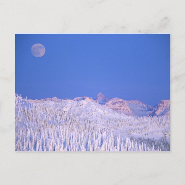 Carte Postale Pleine lune au-dessus du parc national des Glacier (Devant)