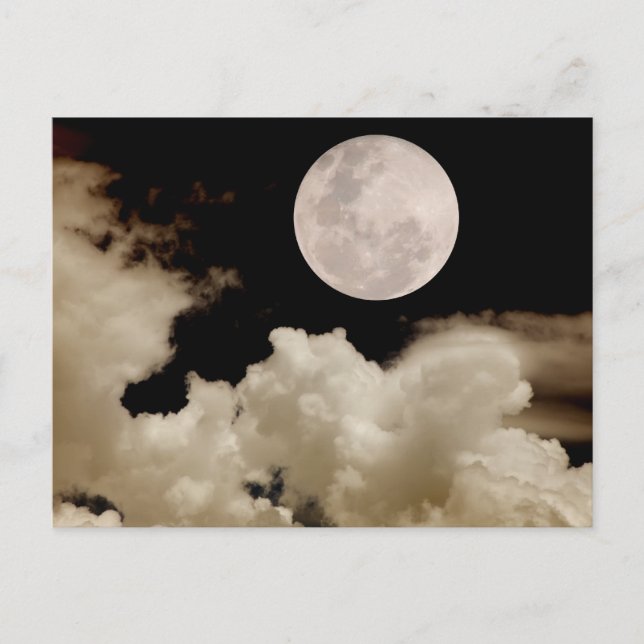 Carte Postale Pleine lune CLOUDS SEPIA (Devant)
