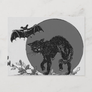 Carte Postale Pleine lune de chaume noir monochrome