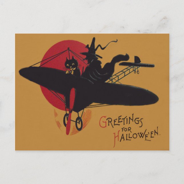 Carte Postale Pleine lune de l'avion de la Sorcière noire (Devant)