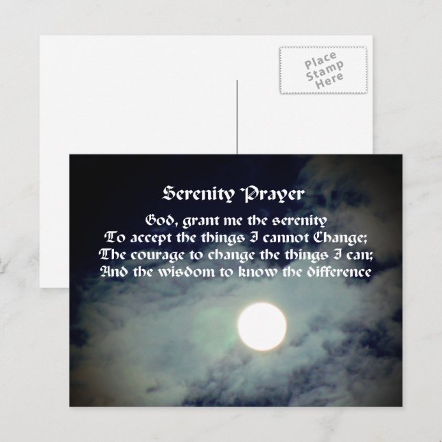 Carte Postale Pleine lune de prière de sérénité Inspiration (Devant / Derrière)