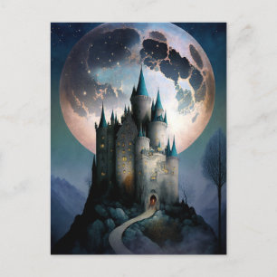 Carte Postale Pleine lune du château d'Imaginaire magique