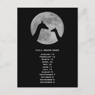 Carte Postale Pleine lune Giraffe 2025