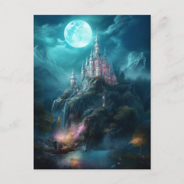 Carte postale Pleine lune Imaginaire magique (Devant)