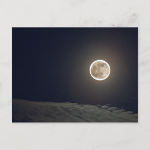 Carte Postale Pleine lune lumineuse avec nuages