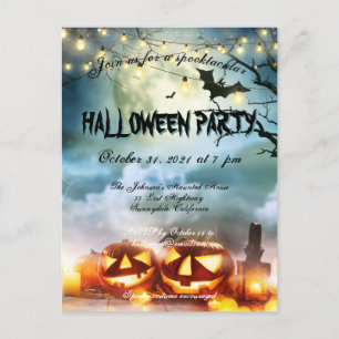 Carte Postale Pleine lune Spooktacular Invitation de la fête d'H