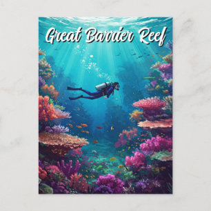 Carte Postale Plongée de plongée Grande barrière de corail