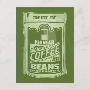 Carte Postale Plongeur café pop art emballage alimentaire illust