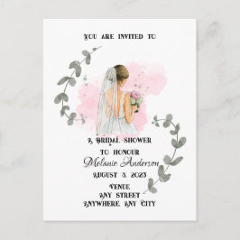 Carte Postale PLUIE DE MARIÉE, thème de la mariée romantique 