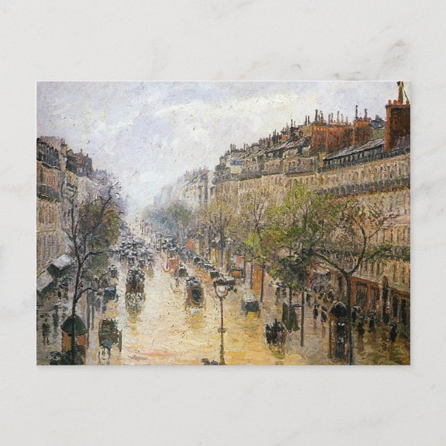 Carte Postale Pluie de printemps à Montmartre par Camille Pissar (Devant)