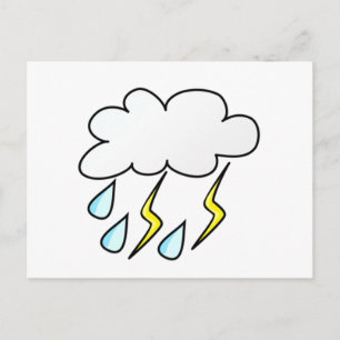 Carte Postale Pluie et foudre en orage