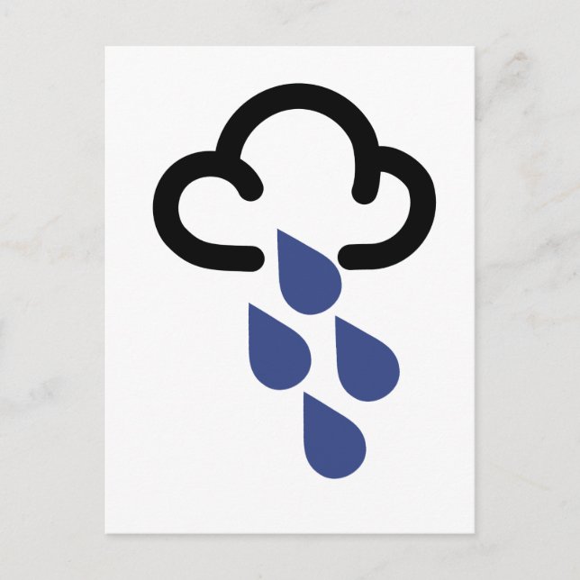 Carte Postale Pluie lourde : symbole de prévision météo rétro (Devant)