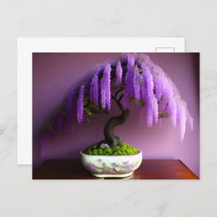 Carte Postale Pluie violette Wisteria Bonsai, poste