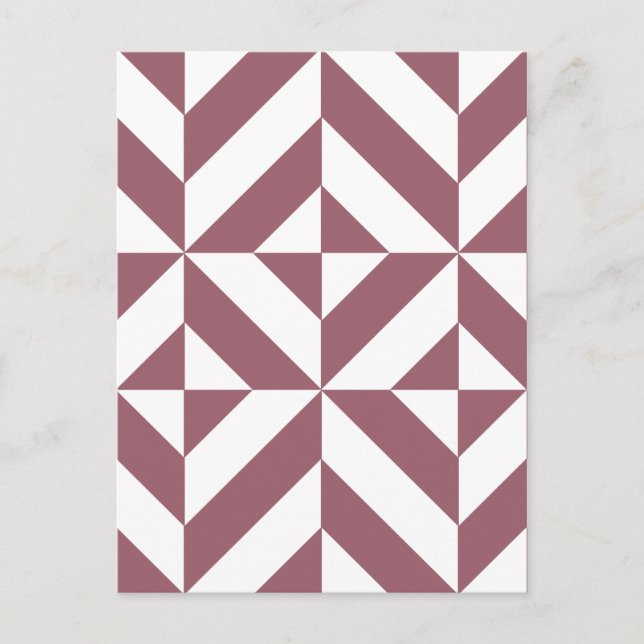 Carte Postale Plum Geometric Deco Cube Pattern (Devant)