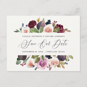 Carte Postale Plum violet, rose, bordeaux + mariage de gig