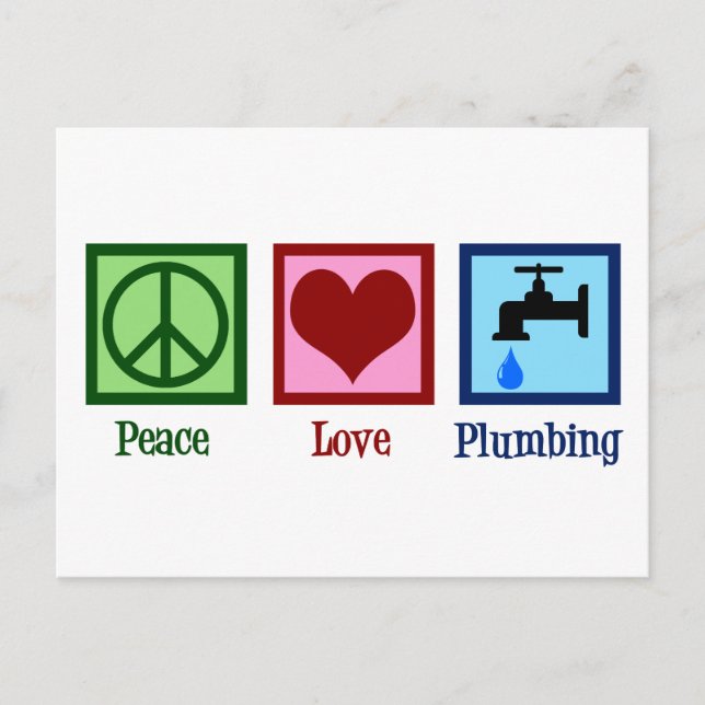 Carte Postale Plumbing Peace Love (Devant)