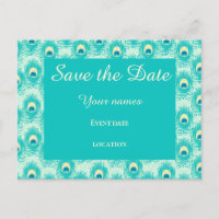 Plume de paon sarcelle enregistrer la date 