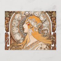 Plume Zodiac Woman par Alphonse Mucha - Art Nouvea