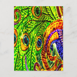 Carte Postale Plumes de paon