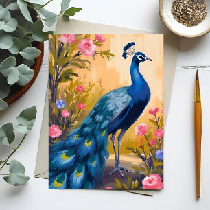 Carte Postale Plumes de paon Belle Animale Florale