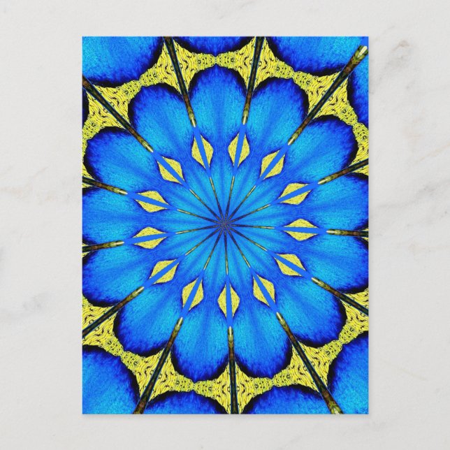 Carte Postale Plumes de paon Kaleidoscope 4 (Devant)