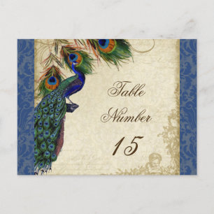 Carte Postale Plumes de paon Numéros de tableau des Mariages off