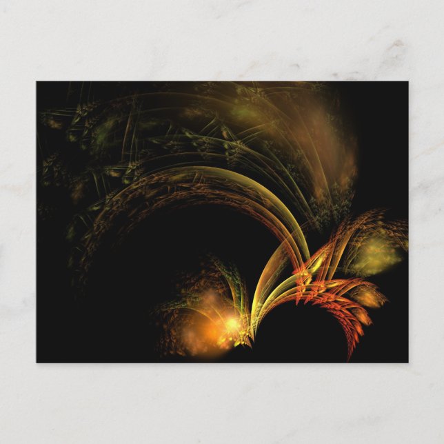 Carte Postale plumes d'or et de feu (Devant)