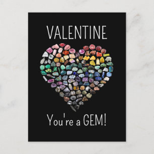 Carte Postale Plus de 100 cristaux Gemmes Minéraux Valentines Jo