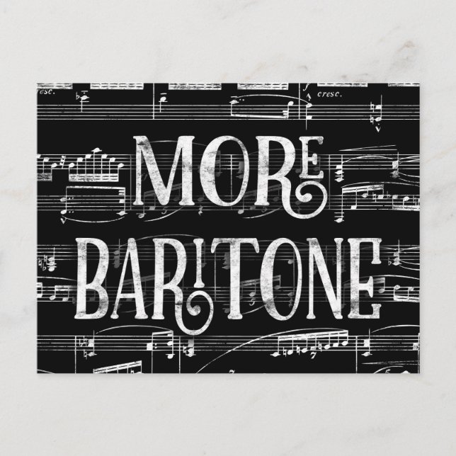 Carte Postale Plus de baryton tableau noir - Chanteur blanc noir (Devant)