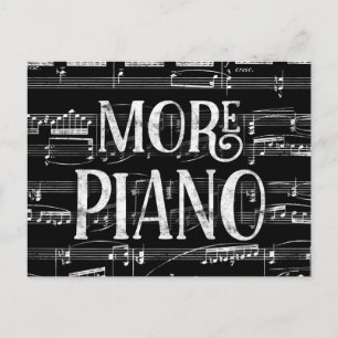 Carte Postale Plus de Piano Tableau Noir - Musique Noir Blanc