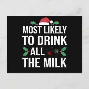 Carte Postale Plus susceptible de boire tout le lait Noël Matchi
