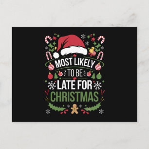 Carte Postale Plus susceptible d'être en retard pour Noël Famill
