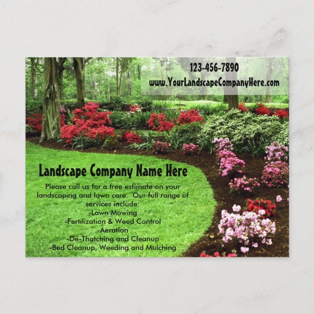 Carte Postale Plush Green Paysage Entretien de pelouse (Devant)