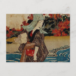 Carte Postale Plusieurs produits Femme sous Feuille d'érable