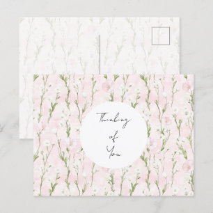 Carte Postale Plutôt rose rose floral Pretty Penser de vous