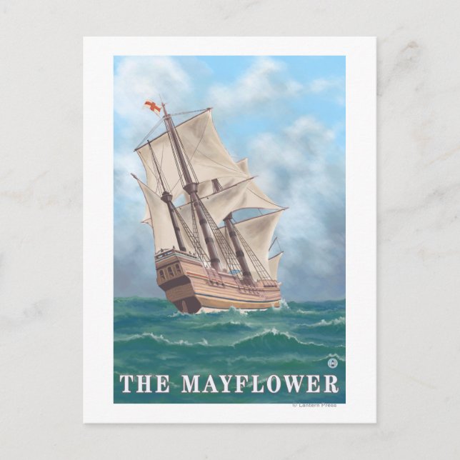 Carte Postale Plymouth, MassachusettsVue du Mayflower (Devant)