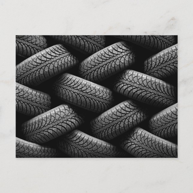 Carte Postale Pneus de voiture noirs (Devant)